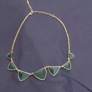Preppy Green Goldtone Necklace